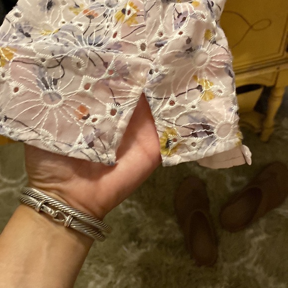 NWT LOFT BLUSH EYELET LINED WITH PALE FLOWERS SUMMER CAMISOL - Picture 6 of 8